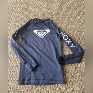 Roxy Dark Blue Top with White Text
